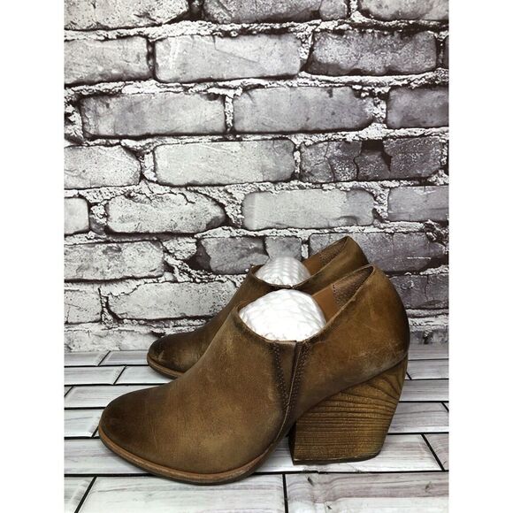 Kork-Ease Brown Leather Stacked Heel Wedge Ankle Booties Women’s Sz 7.5M US/38EU - Picture 7 of 16